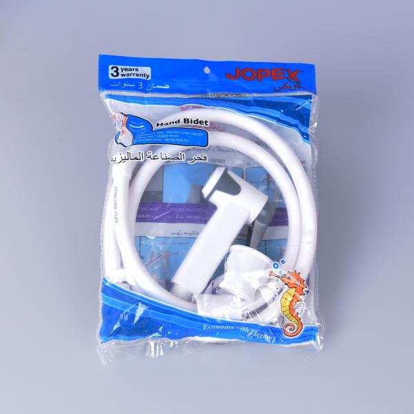 jk-3046 egypt bangladesh middle east lower price white color abs plastic hand bidet shattaf set with 1.2m pvc hose