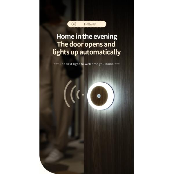 Bedside Motion Sensor LED Light 4100K Usb Charged Night Light