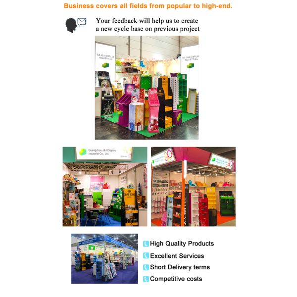 Flooring Recyclable Knock Down Shelves Displaying Corrugated Board Cardboard Floor Display Stand For Stationery, Skin Care, Outdoor Accessories Items