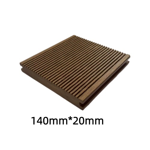 WPC decking close-up showing solid construction and woodgrain texture