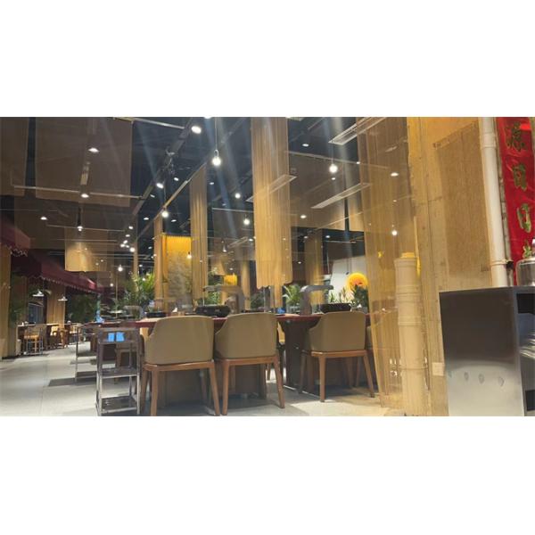 Rhombic Hole Brass Wire Mesh Curtains Ceiling Decoration