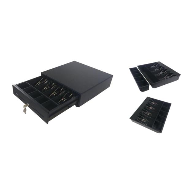 330mm Black 4B5C Detachable RJ12 24V Micro Sensor Small Cash Drawer