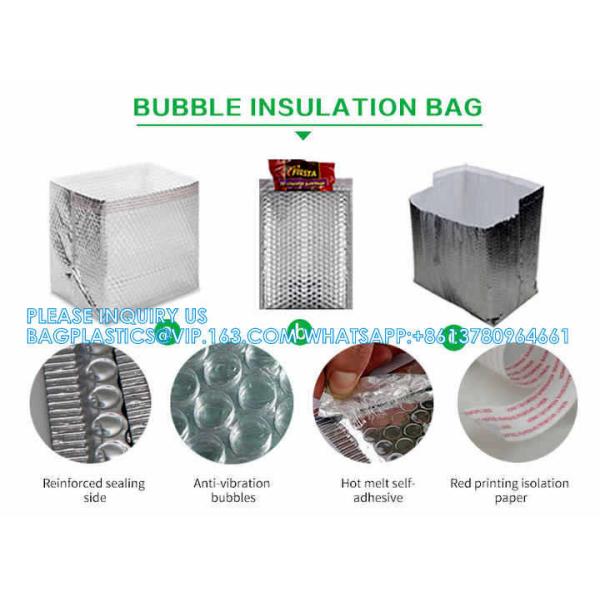 Takeout Thermal Delivery Bag Insulated Foil Bubble Box Liners, Medical Cool Shield Bag Cold Chain Transport bags
