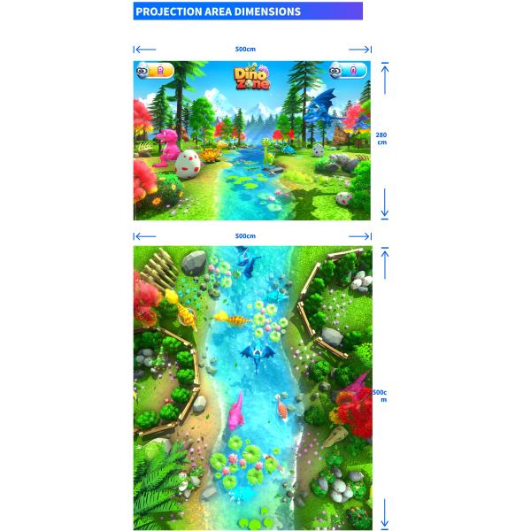Joyful Beach Interactive Game L Shaped Projection Screen For Exhibition Halls