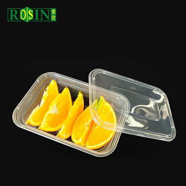 Custom 650ml Takeaway Food Container Rectangular Clear Plastic Takeaway Container