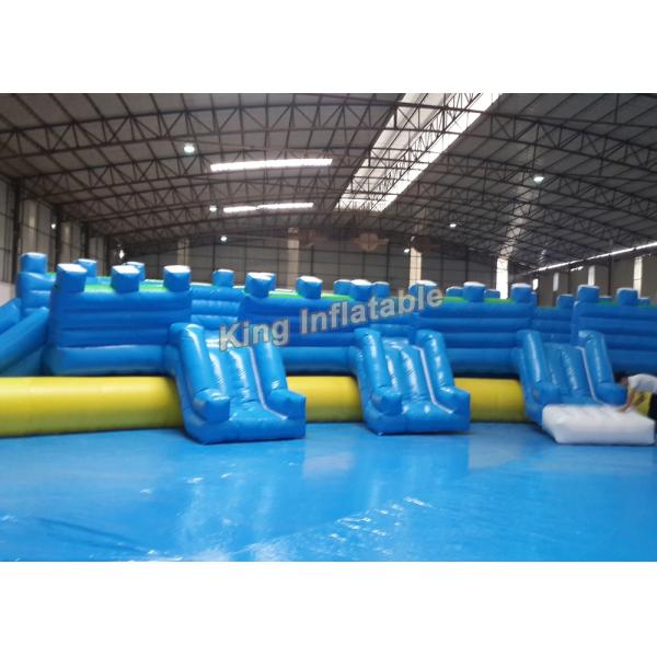Giant Inflatable Water park Suit with White Shark Water Slide and float toys