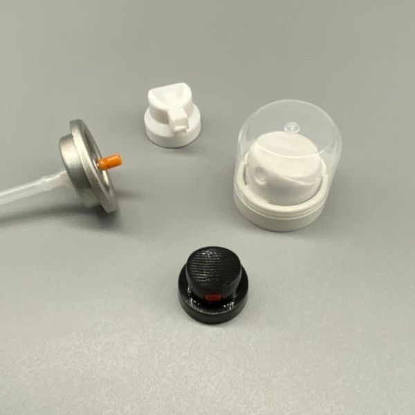Aerosol valve assembly components for dry shampoo application