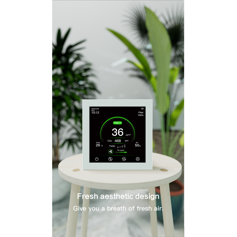 4 Inch Smart Ventilation Controller with Real Time Monitoring Three Speed Fan WiFi Connectivity