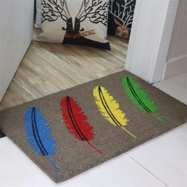 Nature Coco Fiber Printed Coir Entrance Matting , Welcome Home Doormat