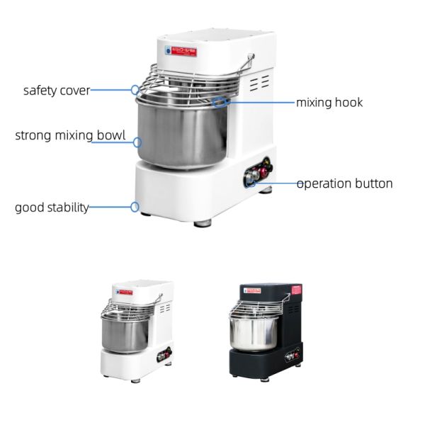Small Electric Spiral Dough Mixer - Front View