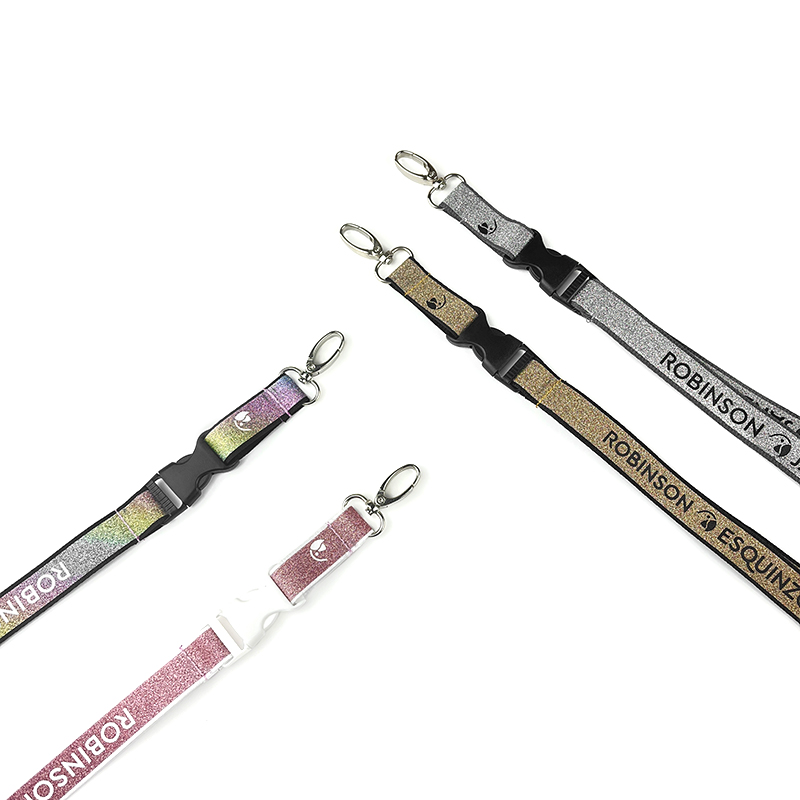 Waterproof Bulk Gold Silver Glitter Lanyard String ID Badge Credential Holder
