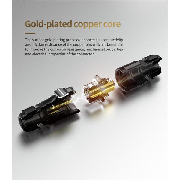 LP20 4-Core Locking Wire 20A Power IP67 Waterproof Connector Panel Mount (Metal + Plastic Housing)