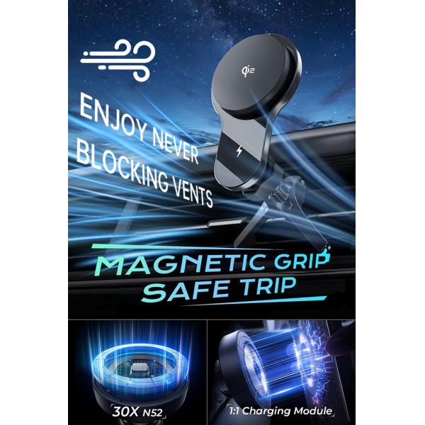 Qi2 Fan Magnetic Car Mount With Customizable Logo And Multiple Color Options For Personalized Branding And Improved Aesthetic