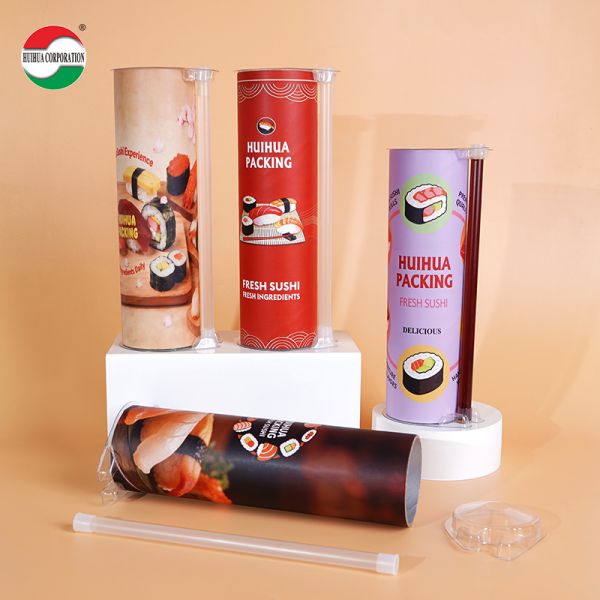 Custom Push pop Sushi Packaging Sushi Push Pop Container Cylinder Push up Cylinder Paper Tube Packaging for Food Cake