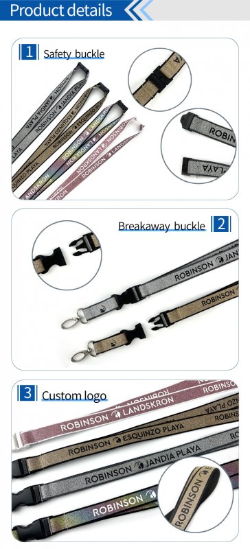 Waterproof Bulk Gold Silver Glitter Lanyard String ID Badge Credential Holder