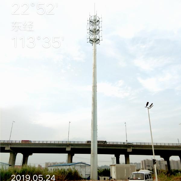 35m 3 Leg Tubular Telecom Steel Tower Q345 Q235 For Macrocell Antennas
