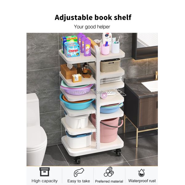 3-tier Standing Double Row Removable Display Storage Board Shelf Rack for Bathroom Kitchen Living Room Office Organizer Holder