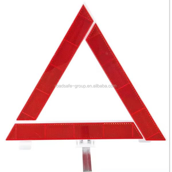38.5cm In Length PP Red Foldable Warning Triangle Emergency Safety Triangles For Car