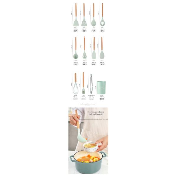 Customized Logo Acceptable 3000pcs Silicone Kitchen Tools Set for Professional Kitchen