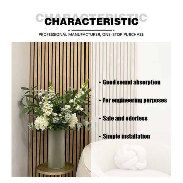 Wood Slat Acoustic Panel OEM Production Fire Retardant Veneer Core