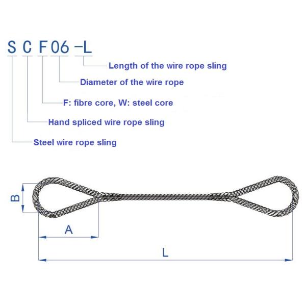 12mm Mechanical Spliced Wire Rope Sling Assembly Soft Eye Fibre Core