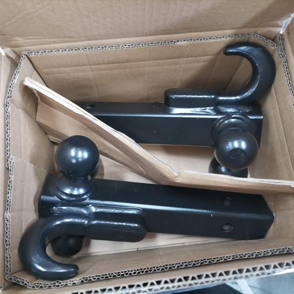 Black TRI Ball Mount With Hook Welded Steel Hitch Balls