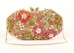Women Luxury Multi Color Stone Clutch Bag Round Floral Pattern For Bridal Party