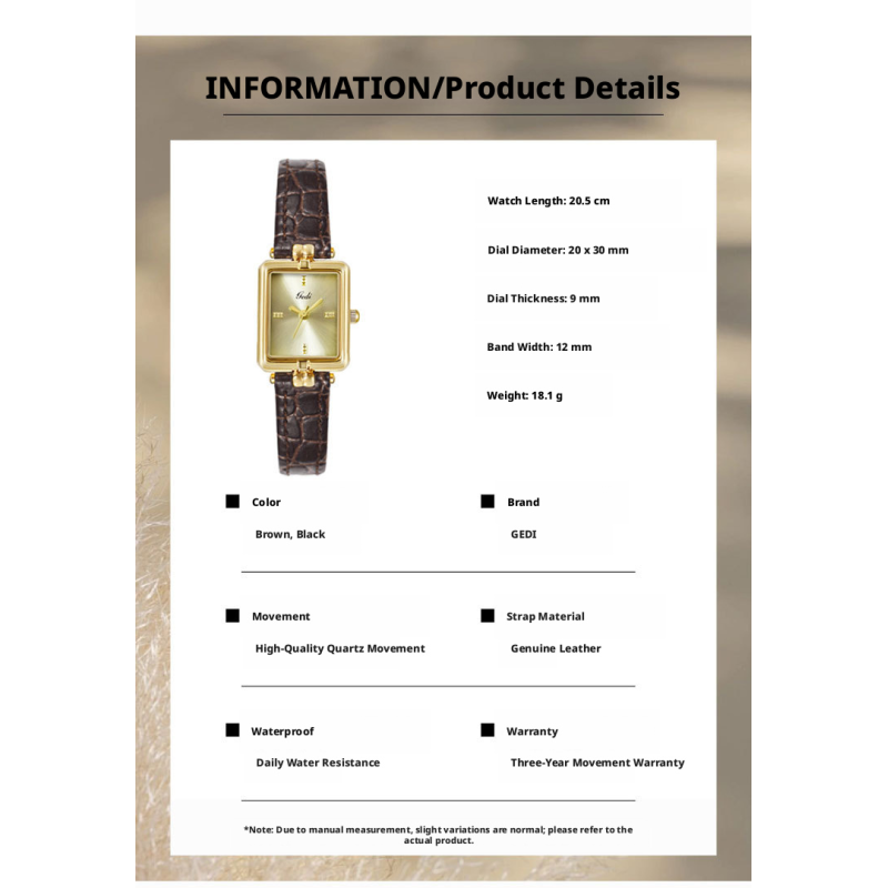 Functional Stylish Casual Quartz Watch Featuring Lightweight Construction and Water Resistant Feature for Practical