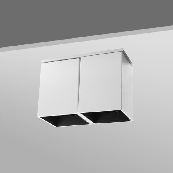 2*7W Tiltable Square 2 Heads CRI>90 Surface Mounted COB LED Ceiling Down Light