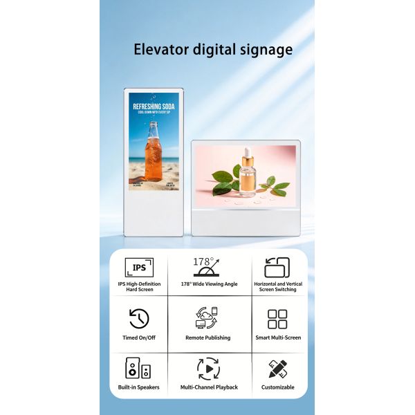 10.1" Elevator Advertising Player Wall Mounted Digital Signage Android WiFi Split Screen LCD Lift Monitor OEM