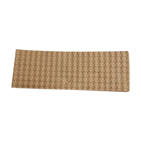 Custom printed kraft bubble paper sheet showing bubble pattern and logo printing