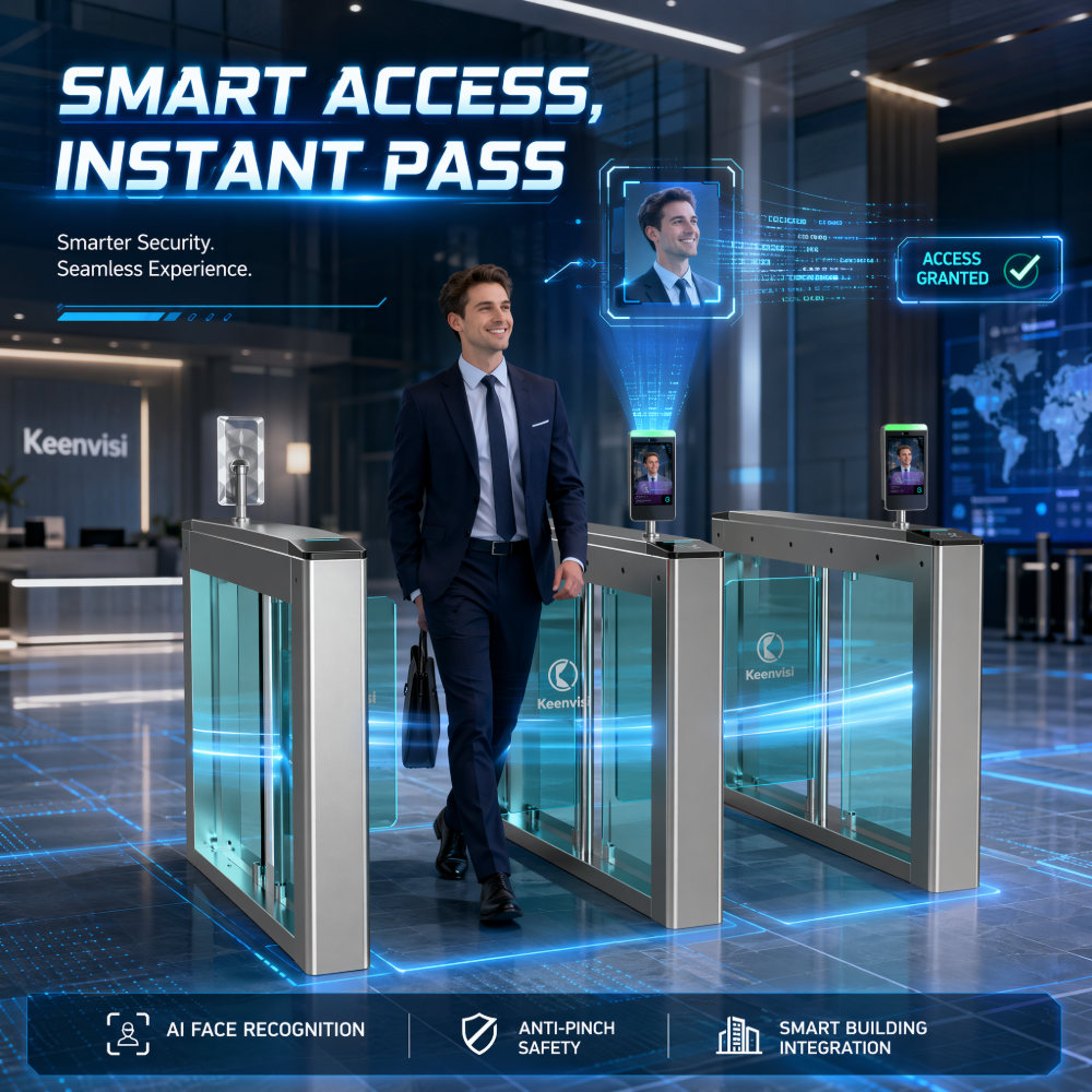 Shopping Mall Swing Turnstile With QR Code Recognition