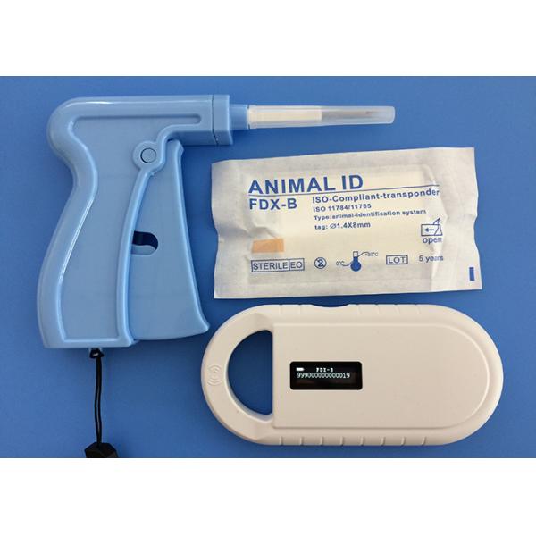 RFID Animal ID ISO Transponder Microchip 1.4*8mm With 3 Stickers Barcode Label