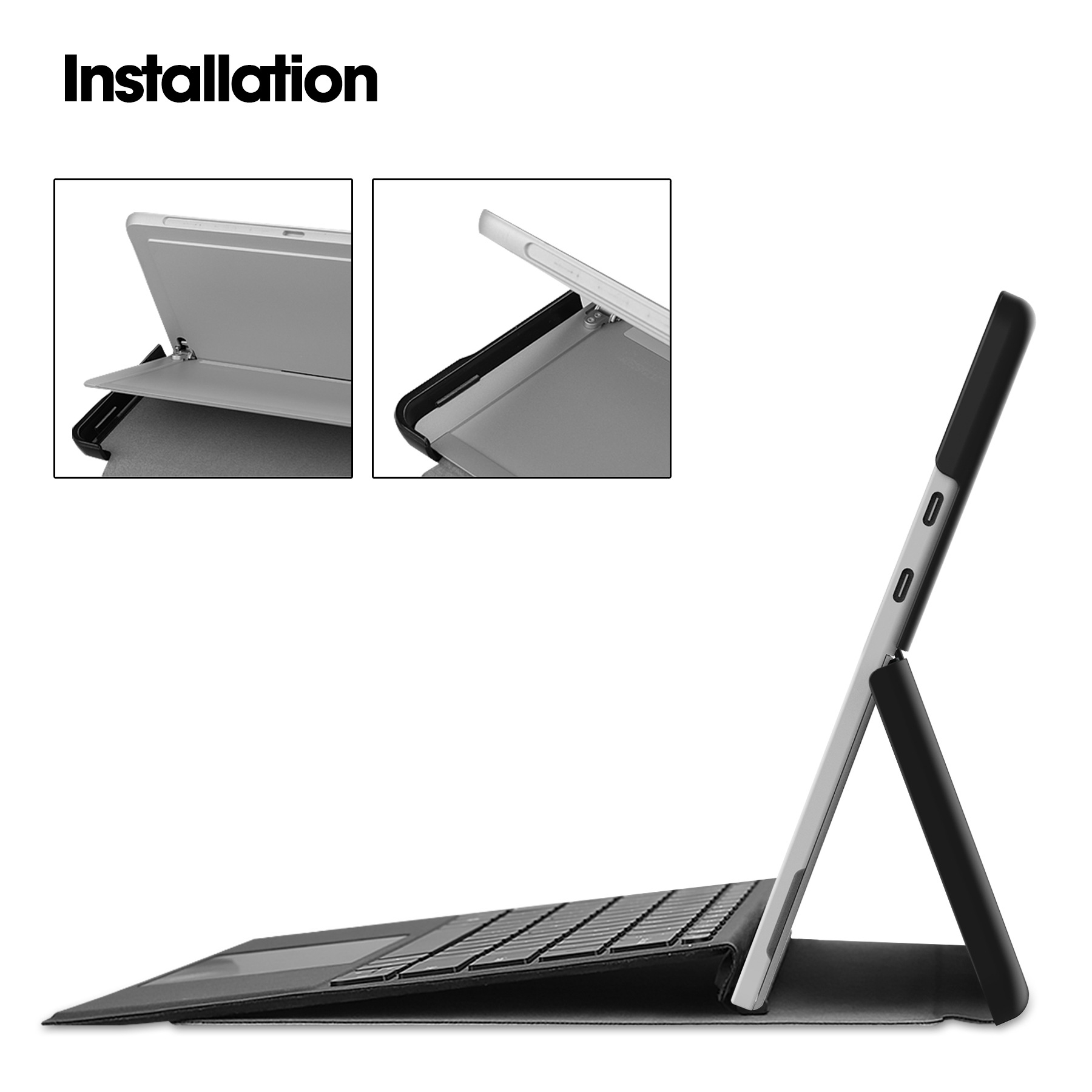 Precision Custom Fit Flip Protective Cover for Microsoft Surface Pro 12 12 Inch Built-In Stylus Holder Shockproof Stand Case