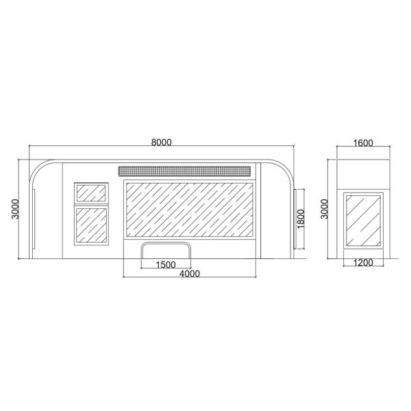 Smart Advertising 40W 700mm Waiting Bus Stop