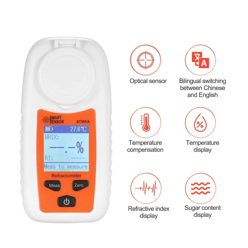 St355A Digital Refractometer, Atc Sugar Percent Tester