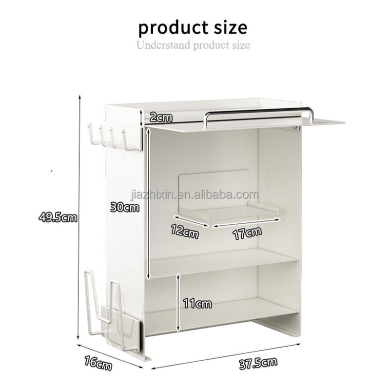 4 Layer Iron Standing Type Living Room Ceramic Mug with Side Pull Door Storage Cabinet Kitchen Seasoning Jar Bottle Organize Box