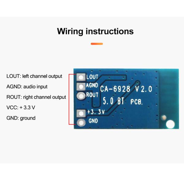 CA-6928 Bluetooth Audio Module with 5V Input and 23x15mm Size Dual Digital Sound Amplifier