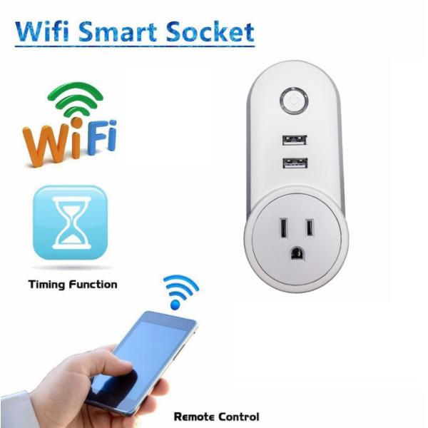 Home Automation System Wifi Smart Plug Socket Non - Grounding 10A Rated Current