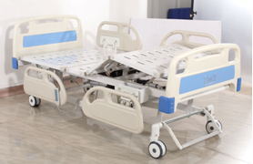 Hospital Bed side view with rails