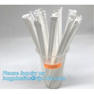 Biodegradable and compostable food grade PLA plastic drinking straw, individual