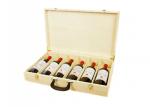 Custom Natural Color Hinged Wooden Wine Box , Decorative Wooden Wine Boxes