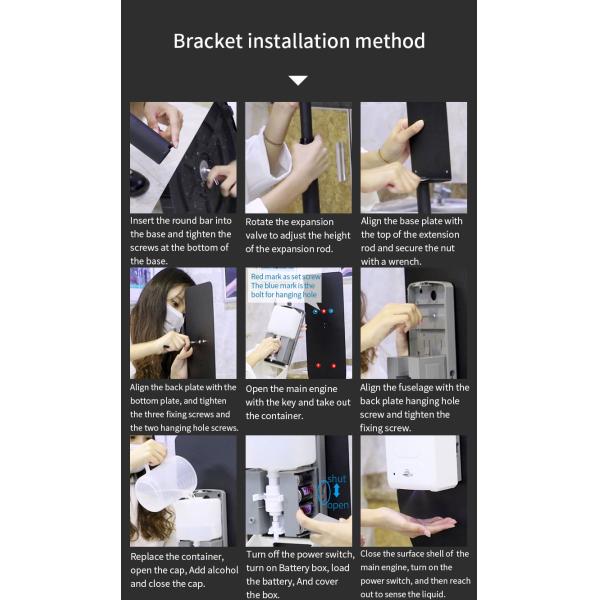 Stand Type Touchless 1200ml Hand Sanitiser Dispenser