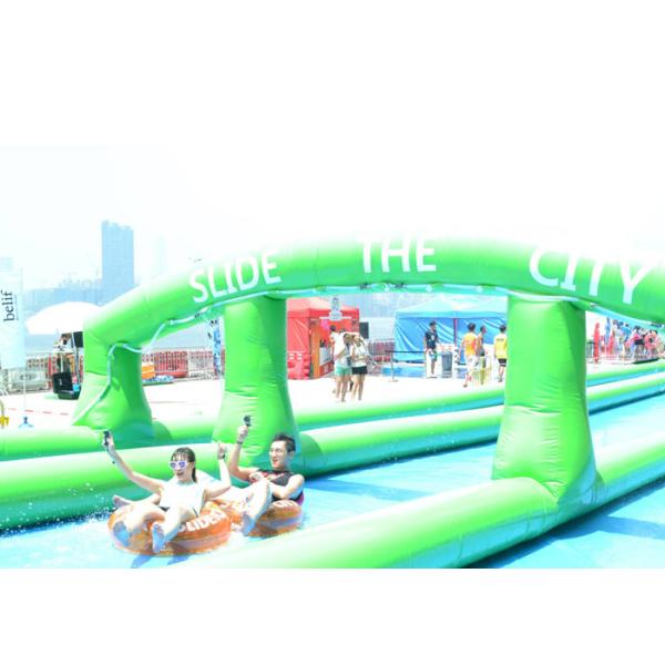 Long Funny Blue 3 Lane 1000ft The City Slip A Slide Inflatable Water Slide