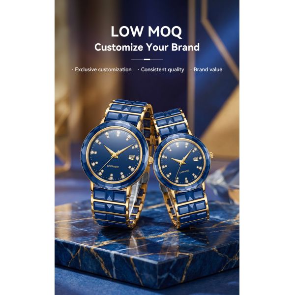 Celastine Blue — Sapphire Ceramic Couple Watch Set