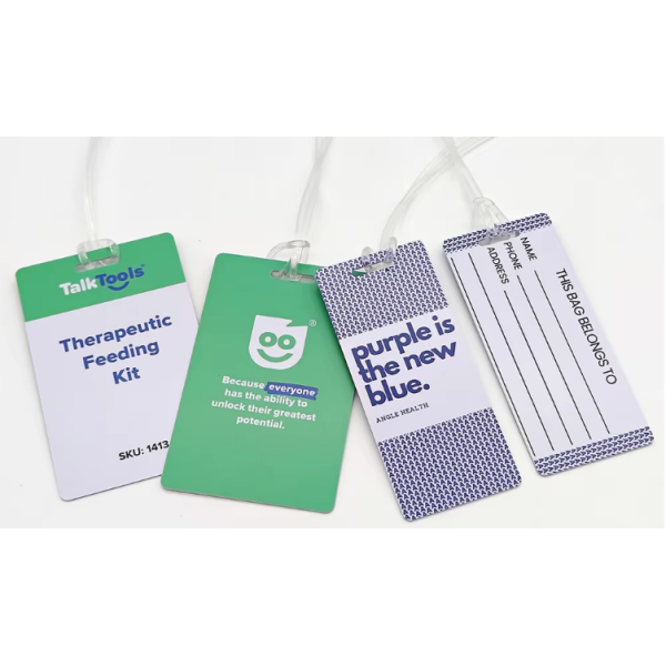 Custom Hard Plastic PVC with Loop Rope Personalised Design Print Logo Writable Travel Luggage Label