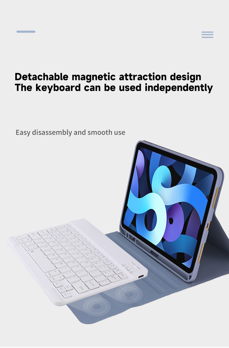 New Mechanical Magnetic Wireless Keyboard Case for A9+/A11+ Detachable Leather Folio-Style Ultra Thin Waterproof