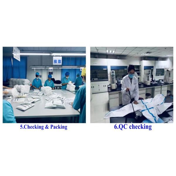 Waterproof Type 4 Disposable Coveralls Taped Disposable Coverall With Thumb Loop