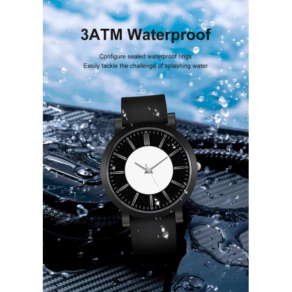 Simple Black Waterproof Men's Quartz Watch