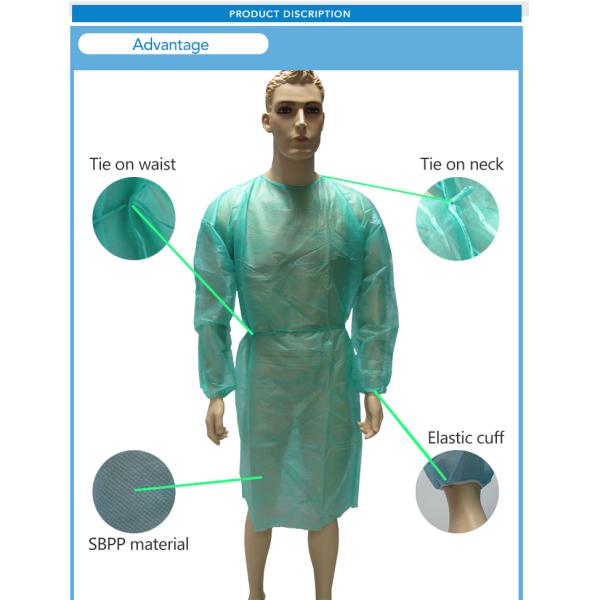 Sterilized Disposable Isolation Gown Thumbhole Sleeves For Dustproof Place